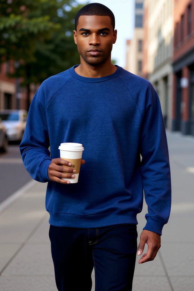 Men's Crew Neck Raglan Sleeve Oversized Pattern Sweatshirt Functional Durable Quality Stylish