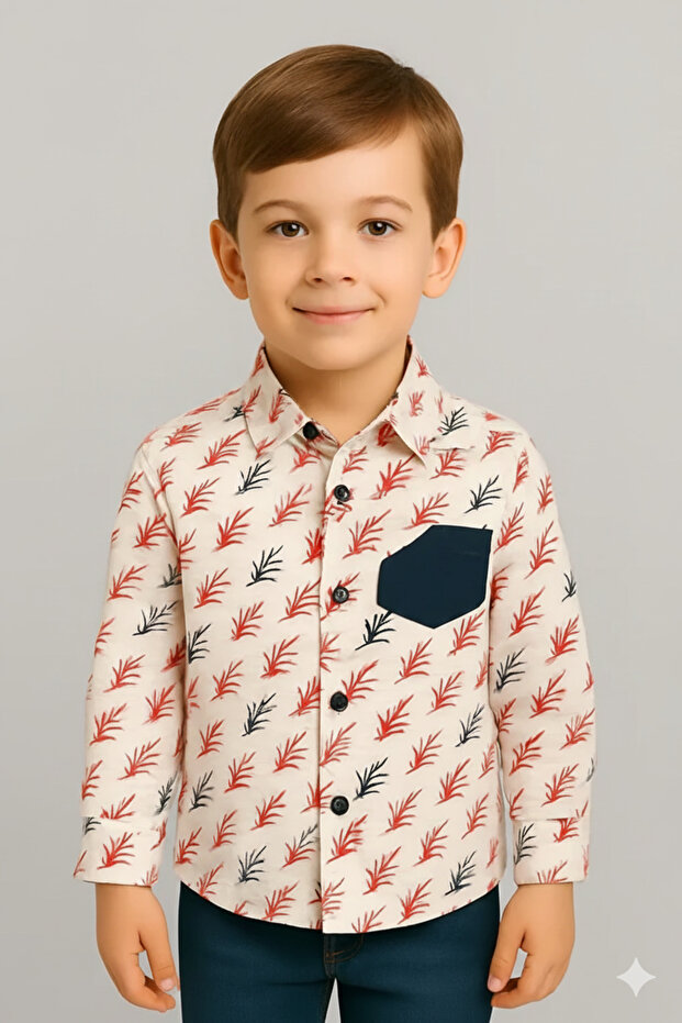 Stylish Boys' Printed Button-Down Shirt