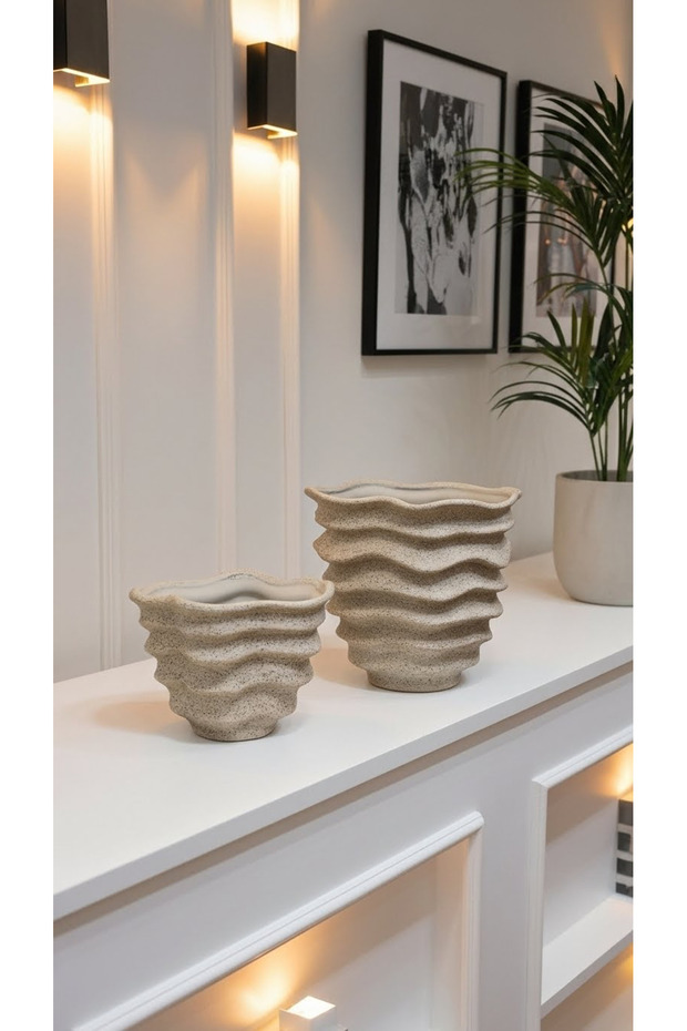 طقم مزهريات فازة ديكور 25/18 سم - 3