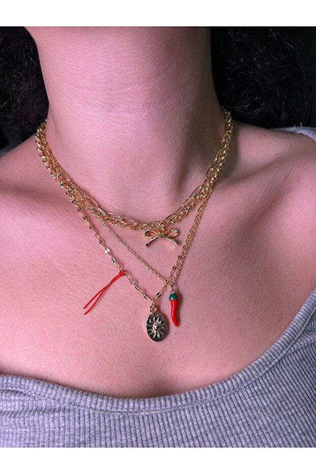 Biber Set Kolye Şans Kolyesi - 2