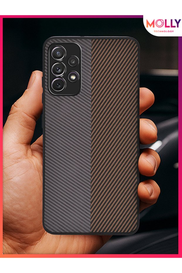 Grey - Brown Carbonsplit Silicone Case for Samsung Galaxy A23