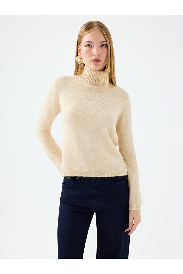 Regular Long Crop Kadın Kazak - 1