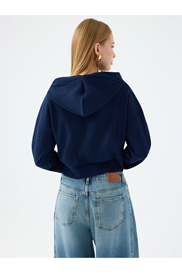 Long Crop Kadın Sweatshirt - 3