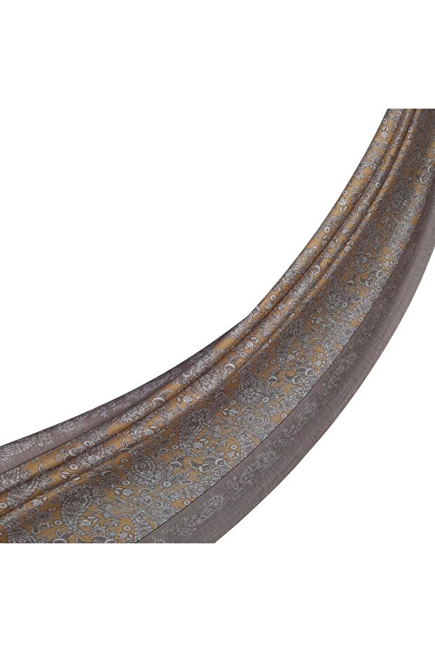 Patterned Tensoft Shawl - Mesopotamia Patterned - Mink - 1