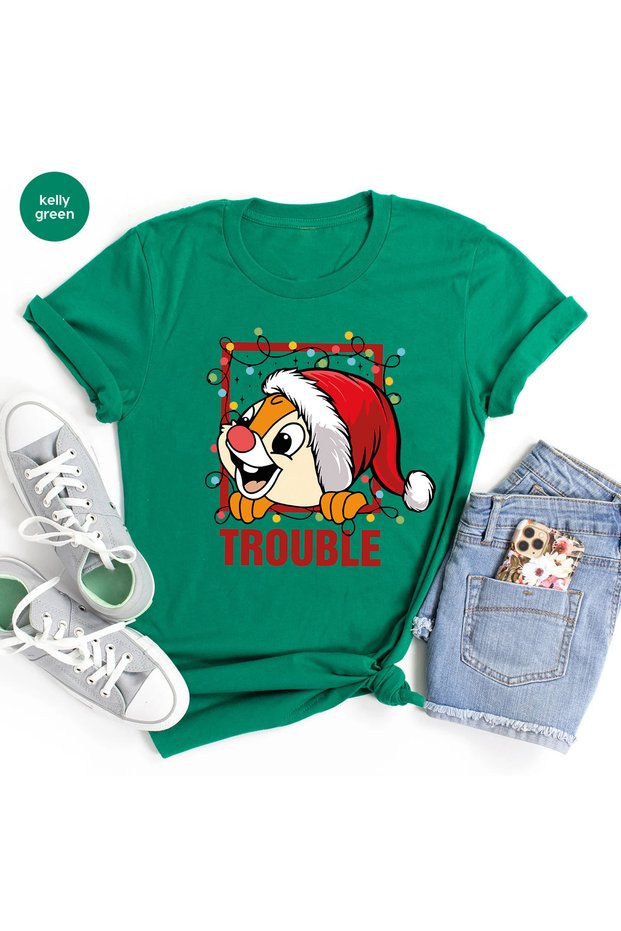 Christmas Printed Cotton Short Sleeve Regular Fit Women and Men Couple T-Shirt