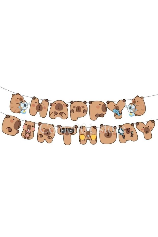 As pic Capybara Flag Capybara Happy Birthday Flag Decorations Cute Animal Themed Party Supplies Ba