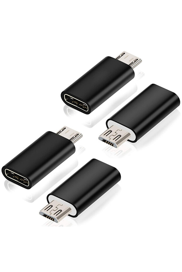 4 قطع 1/2/4 قطع محول USB C أنثى إلى Micro USB ذكر، محول Micro USB إلى USB C متوافق مع Nex