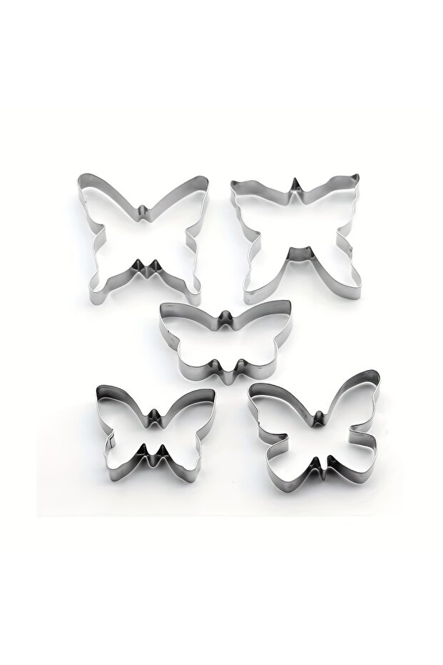 set Set (5pcs) of Stainless Steel Butterfly Cookie Molds 5-piece Set of Three-dimensional Cookie Mol
