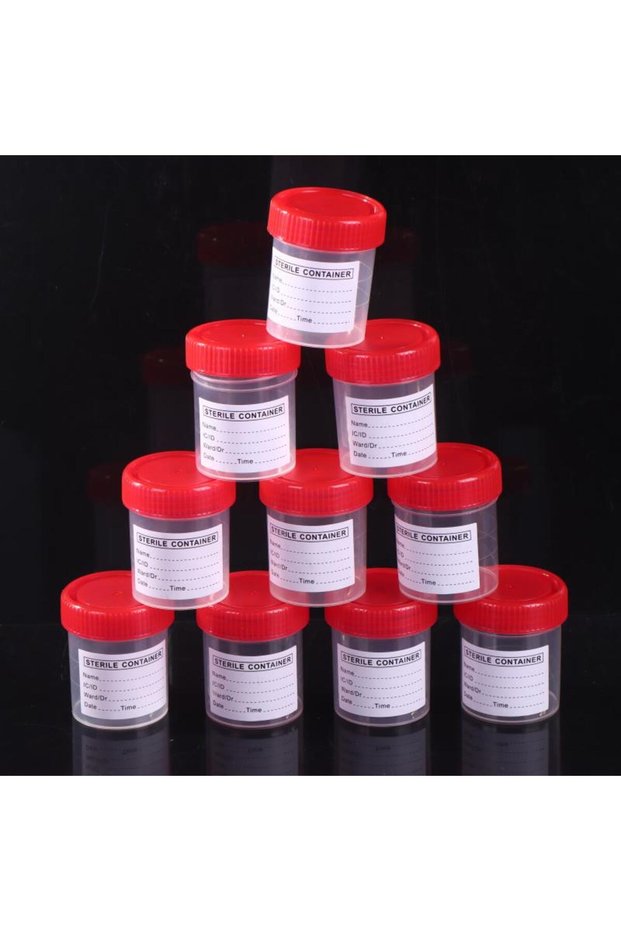 10PCS 10/50Pcs Disposable Urine Cups With Tags 60ml Plastic Cup Container Urine Collection Sample Cu
