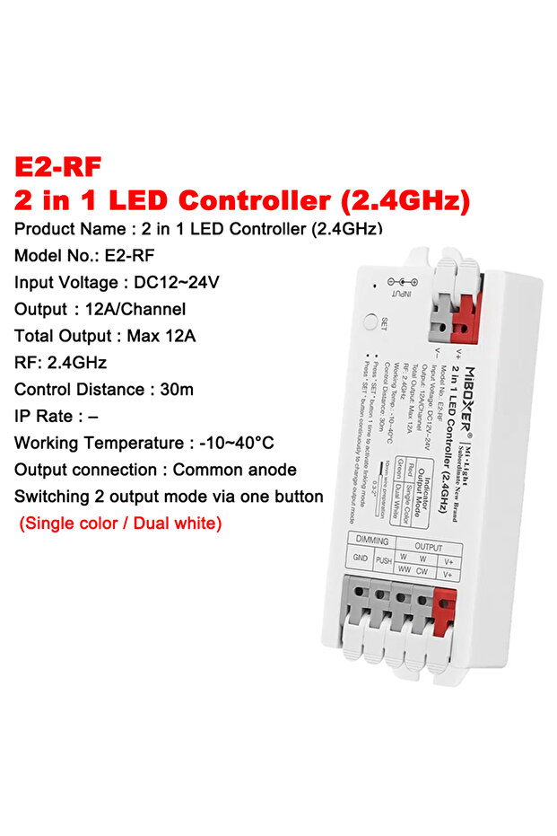 E2-RF Miboxer DC12-24V E2-RF 2in1 E3-RF 3in1 2.4GHzRF Remote Control LED Controller Single/Double color