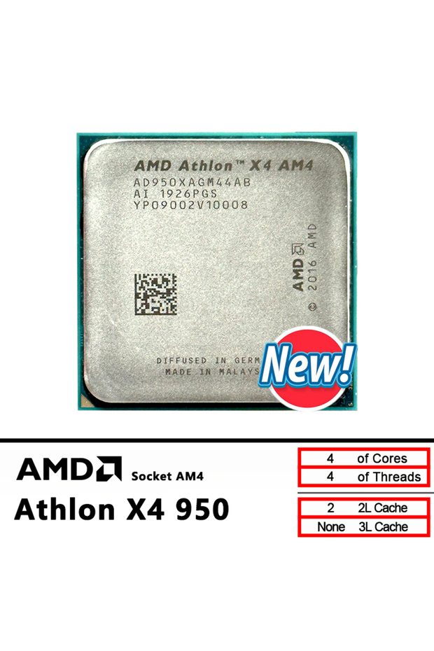 Athlon X4 950 NEW 3.5 GHz Quad-Core Quad-Thread L2=2M 65W AD950XAGM44AB Socket AM4 new but n