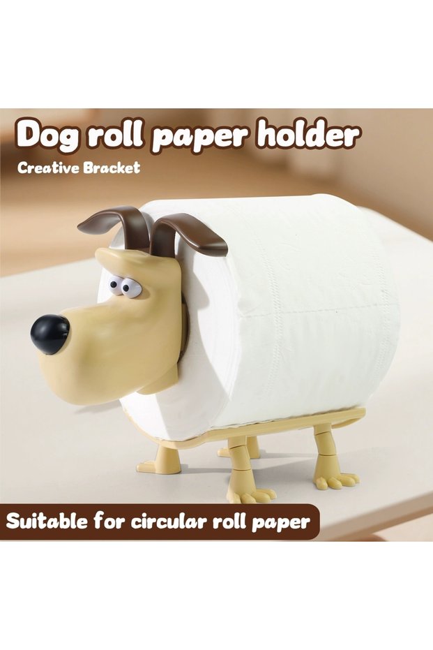 yellow 1pc Fun Dog Toilet Paper Holder Home Decor Bathroom Accessory Storage For Toilets For Bathroo