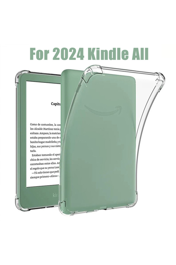 جراب شفاف من السيليكون لجهاز Kindle الجديد كليًا مقاس 6 بوصات (إصدار 2024) الجيل الثاني عشر C2V2L3 Clear Tra