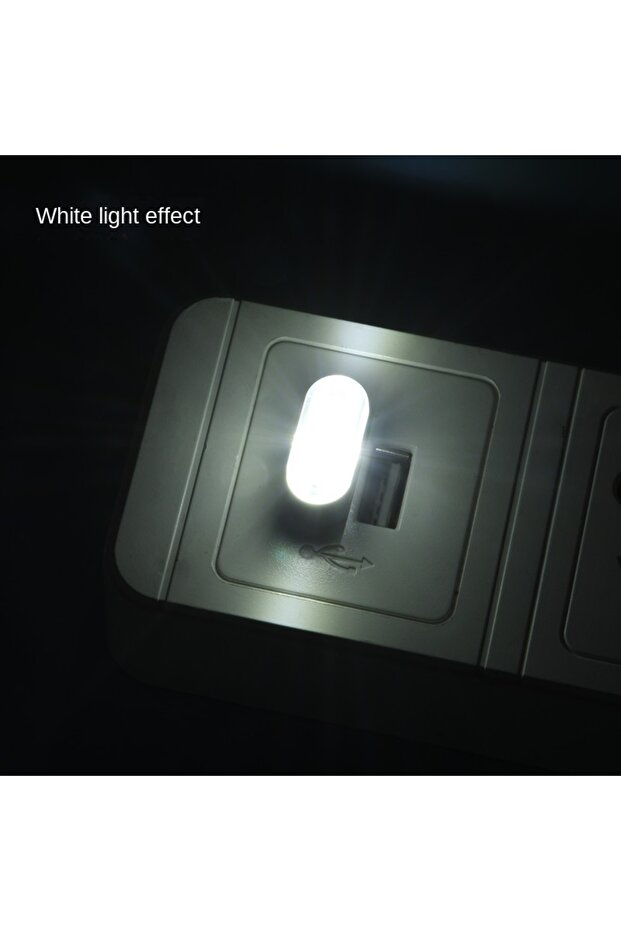 أبيض 5 قطع 1 مجموعة 5 قطع مصباح ليلي LED صغير بمنفذ USB للكمبيوتر المحمول 5 فولت مصباح محيطي للسيارة نيون I