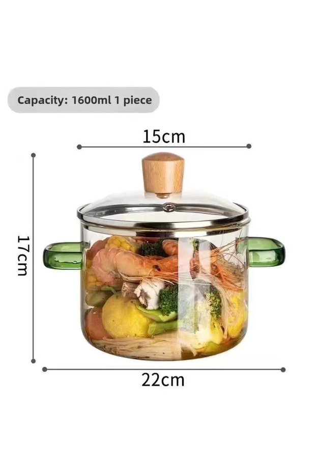 WHITE Transparent Glass Soup Pot Large Capacity Soup Pot High Borosilicate Glass Pot Electric Ceram