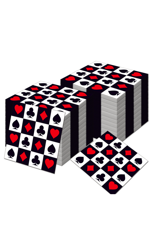 MM114-ZJ-20PCS 20pcs Poker Game Card Square Guest Napkins Disposable Paper Dinner Napkin Bathroom H