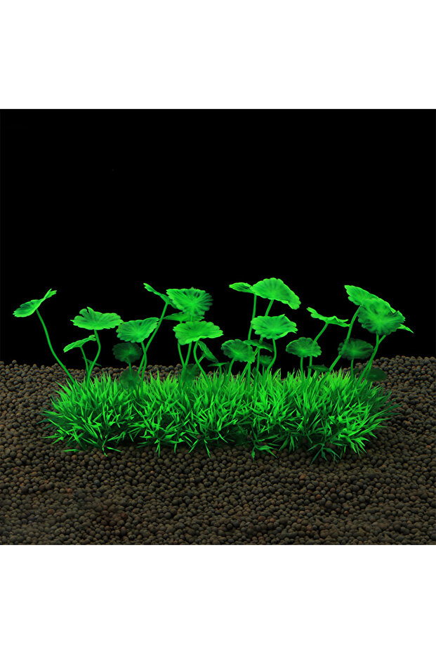 CP05 1PC Artificial Aquarium Water Plant Decoration Realistic Grass Model and Lotus Leaf Design Plas