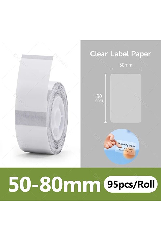 Transparent 50x80mm Original Niimbot B21/B1/B3S/B31 White Transparent Label Sticker Big Size Self-ad