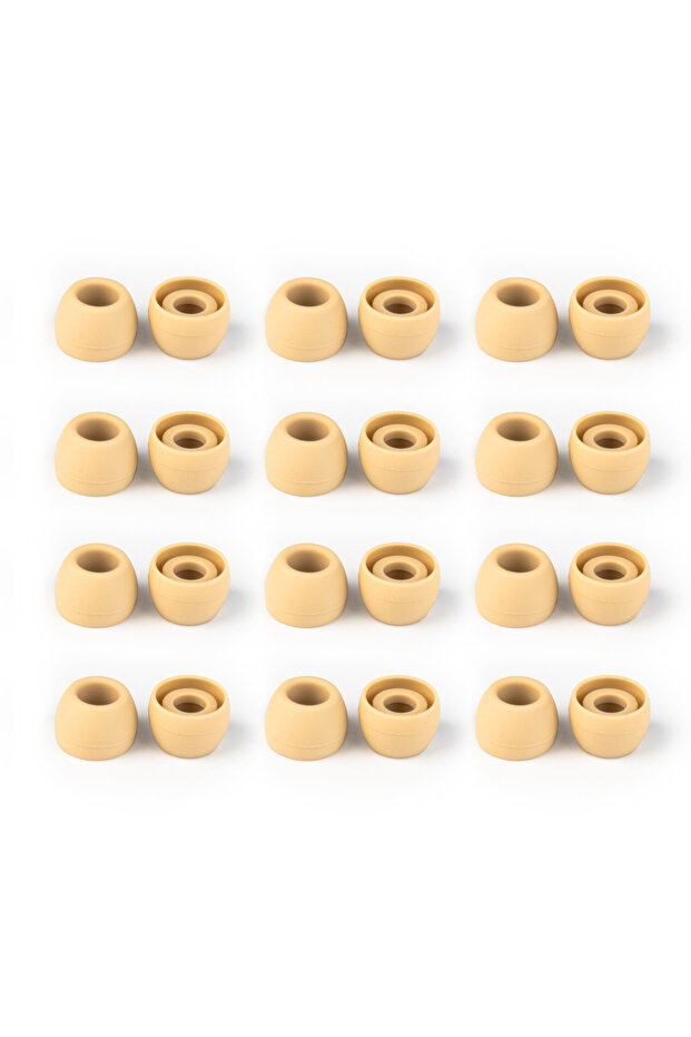12 زوجًا من أطراف الأذن XS من KBEAR بلون القهوة (S/M/L/XS) أطراف أذن بديلة من السيليكون الناعم بلون القهوة الشفاف