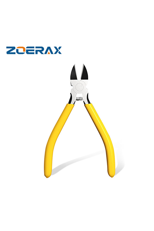 قواطع أسلاك ZoeRax الصفراء فائقة الحدة مقاس 5 بوصات، قواطع قطرية صغيرة مع مقصات أسلاك محملة بنابض