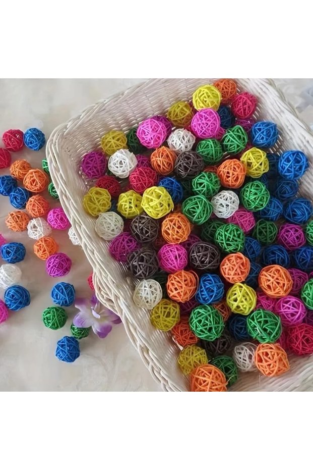 10pcs 10Pcs Pet Bird Rattan Ball Toy Parrot Chew Toys for Budgies Hamsters Bunny DIY Craft Decoratio