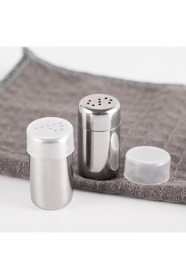 2 Piece Set 2pcs, Stainless Steel Mini Jars, Portable Outdoor Salt and Pepper Shakers