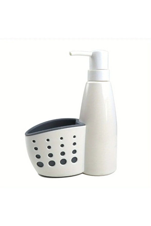 White 1PC Multifunction Liquid Dispenser Home Detergent Storage Box Sponge Drain Rack Container Drai