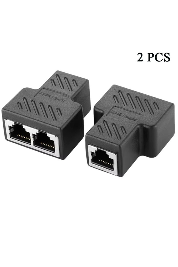 2PCS One To Two Adapter For Ethernet Cable Splitter Rj45 8P8C PC Version Simultaneous Internet Acces