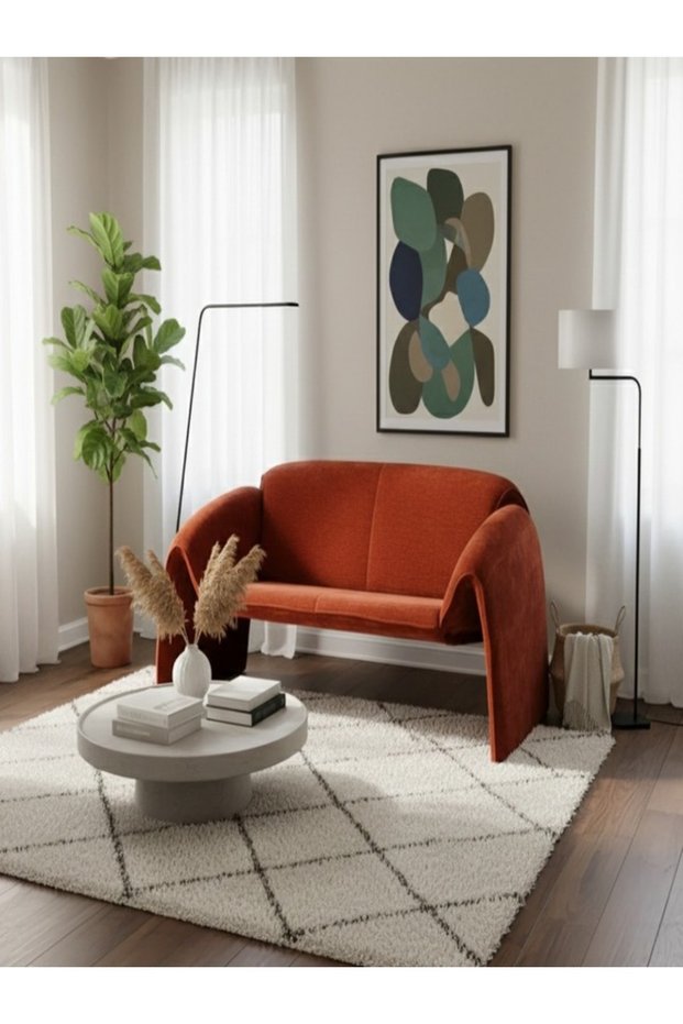 A modern, curved, and innovative sofa design