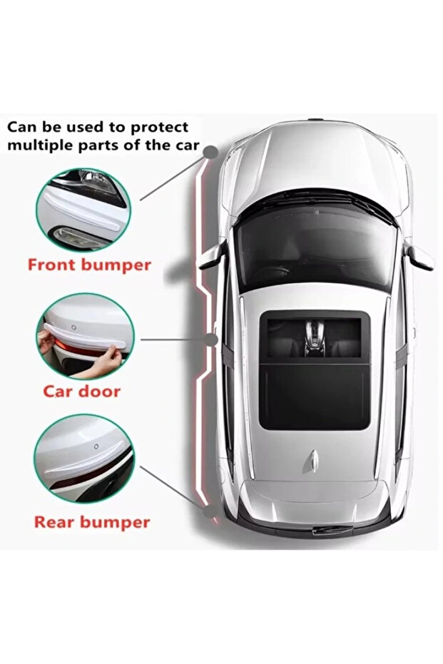 واقي مصد السيارة بنمط الكربون باللون الأبيض - 2