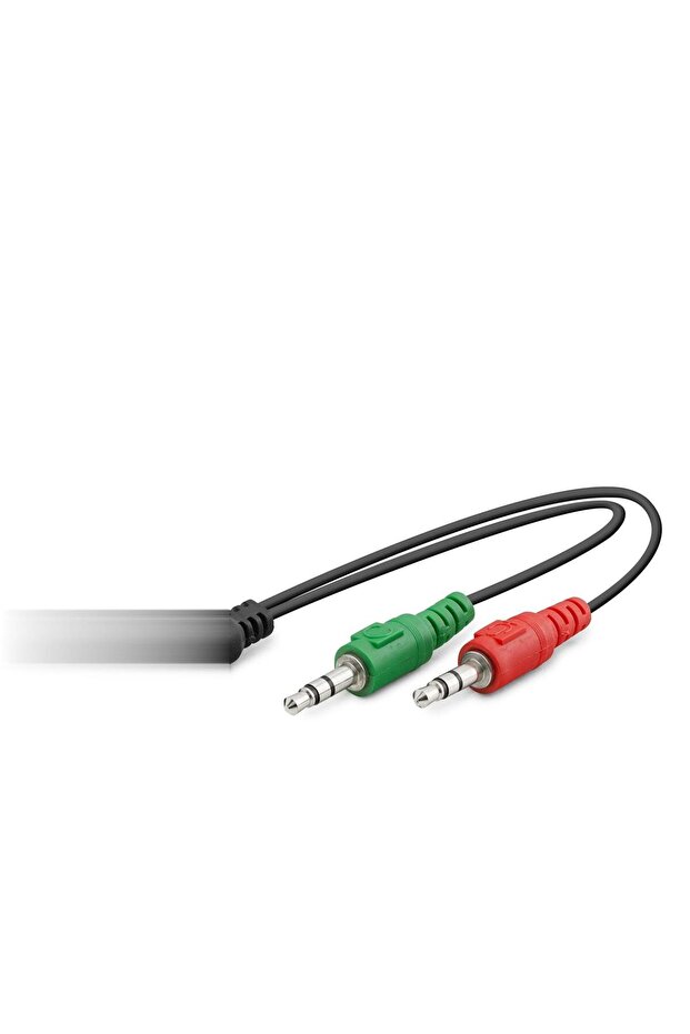 2 X 3.5 mm to 3.5 mm F Cable 2 Line Microphone + Headphone 20cm Black Hdx1053