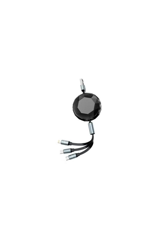 5-in-1 Diamond Retractable Cable with Fast Charging & Multi-Device Compatibility