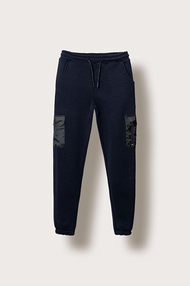 3 İp İki Diz Micro Ka Cargo Pocket Right Pocket Zippered Boys' Sweatpants