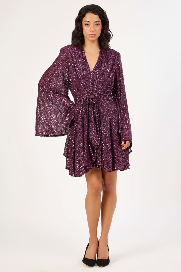 Payetli kısa elbise - 4