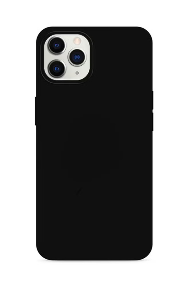 غطاء حماية من السيليكون السائل المقاوم للصدمات لهاتف iPhone 12 Pro Max، غطاء حماية من السقوط، أسود