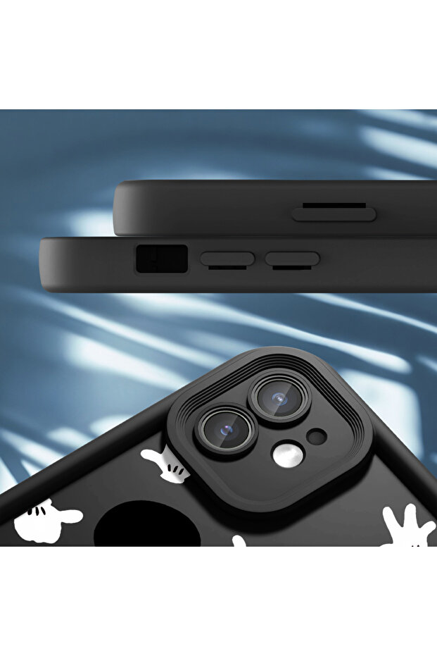 حافظة هاتف مقاومة للصدمات من السيليكون الأسود بنمط كرتوني متوافقة مع iPhone 16e - 8