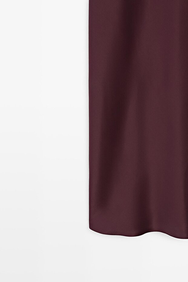 Dökümlü dantelli midi elbise - 7