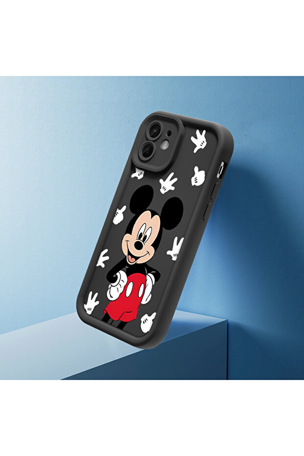 حافظة هاتف مقاومة للصدمات من السيليكون الأسود بنمط كرتوني متوافقة مع iPhone 16e - 5