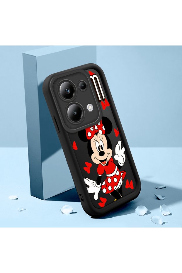 Black Silicone Shockproof Phone Case with Cartoon Pattern Compatible with Xiaomi Poco M6 Pro 4g