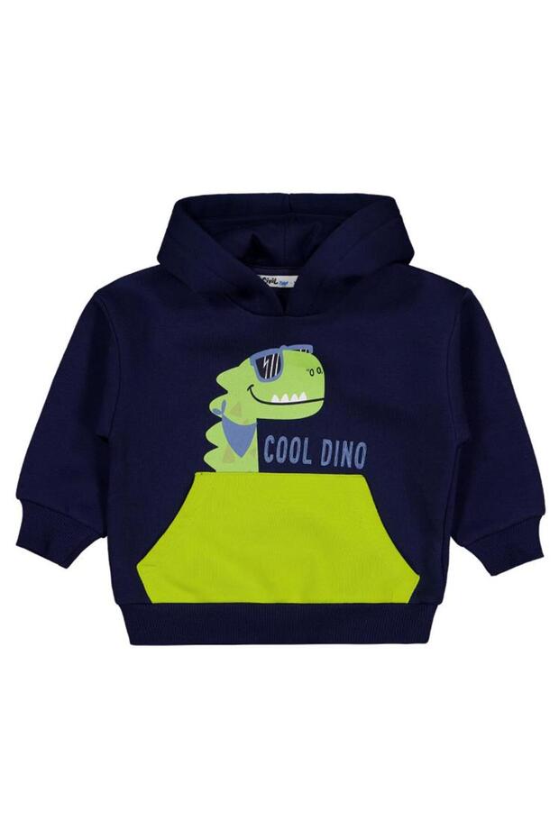 Dino Printed 2-5 Years Old Sweatshirt - Navy Blue 5-6 Years Old
