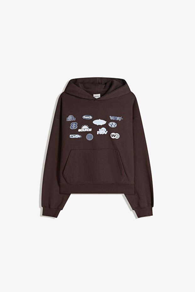 Baskılı kapüşonlu sweatshirt - 2