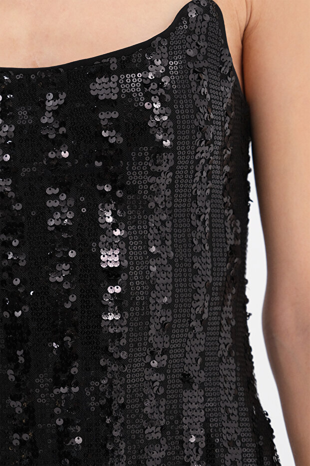 Askılı Payetli Mini Elbise E17756 - 3