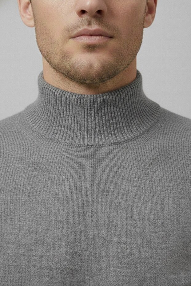 Men's Slim Fit Soft Textured Anti-Pilling Half Turtleneck Knit Sweater