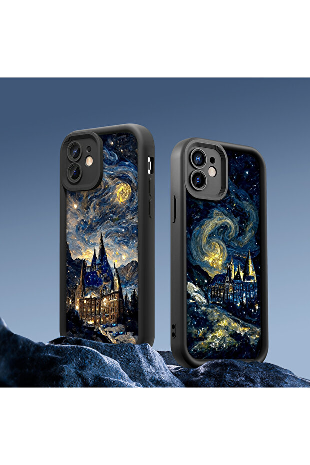 حافظة سيليكون سوداء بنمط السماء الساحرة متوافقة مع هاتف iPhone 15 - 8