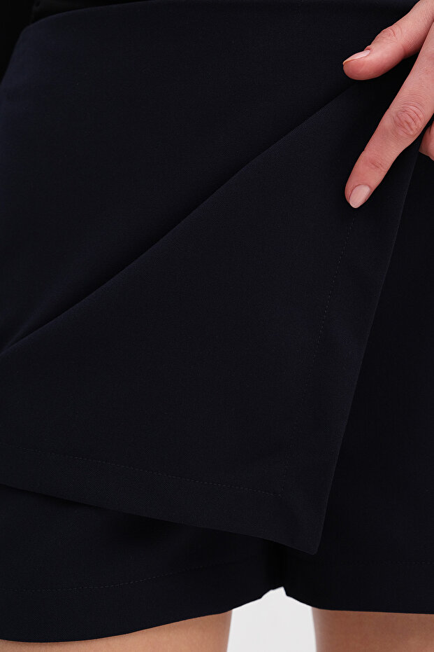 Fermuarlı Mini Şort Etek E8411 - 3