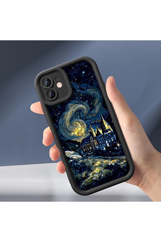 حافظة سيليكون سوداء بنمط السماء الساحرة متوافقة مع هاتف iPhone 14 - 4