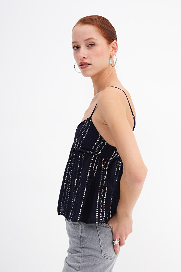 Askılı Pullu Bluz A17722 - 4