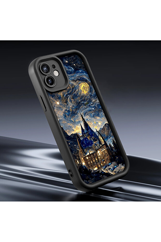 حافظة سيليكون سوداء بنمط السماء الساحرة متوافقة مع هاتف iPhone 15 - 5