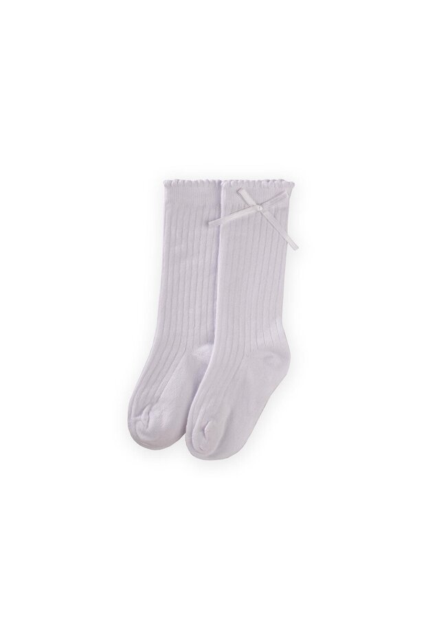 Children's Knee High Socks for Girls 2-10 Years Old White