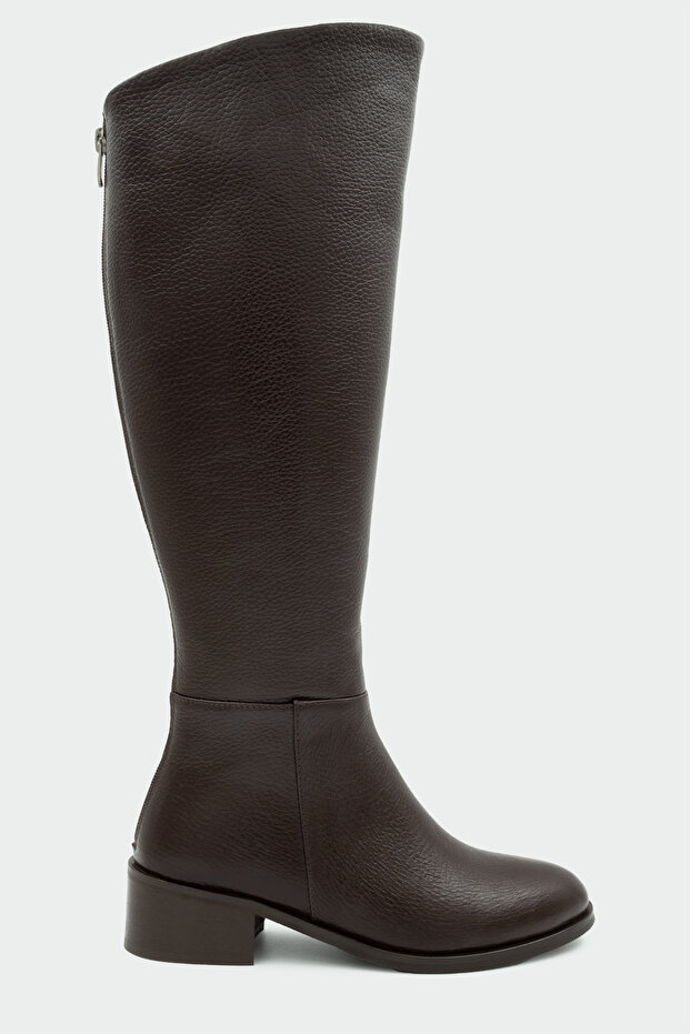 Montana Bitter Brown Zippered Genuine Leather Women's Boots